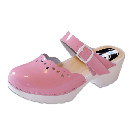 Träskosandal Penny PU Ljusrosa Lack