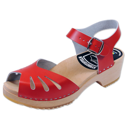 Träskosandal Butterfly Röd Matt 5cm